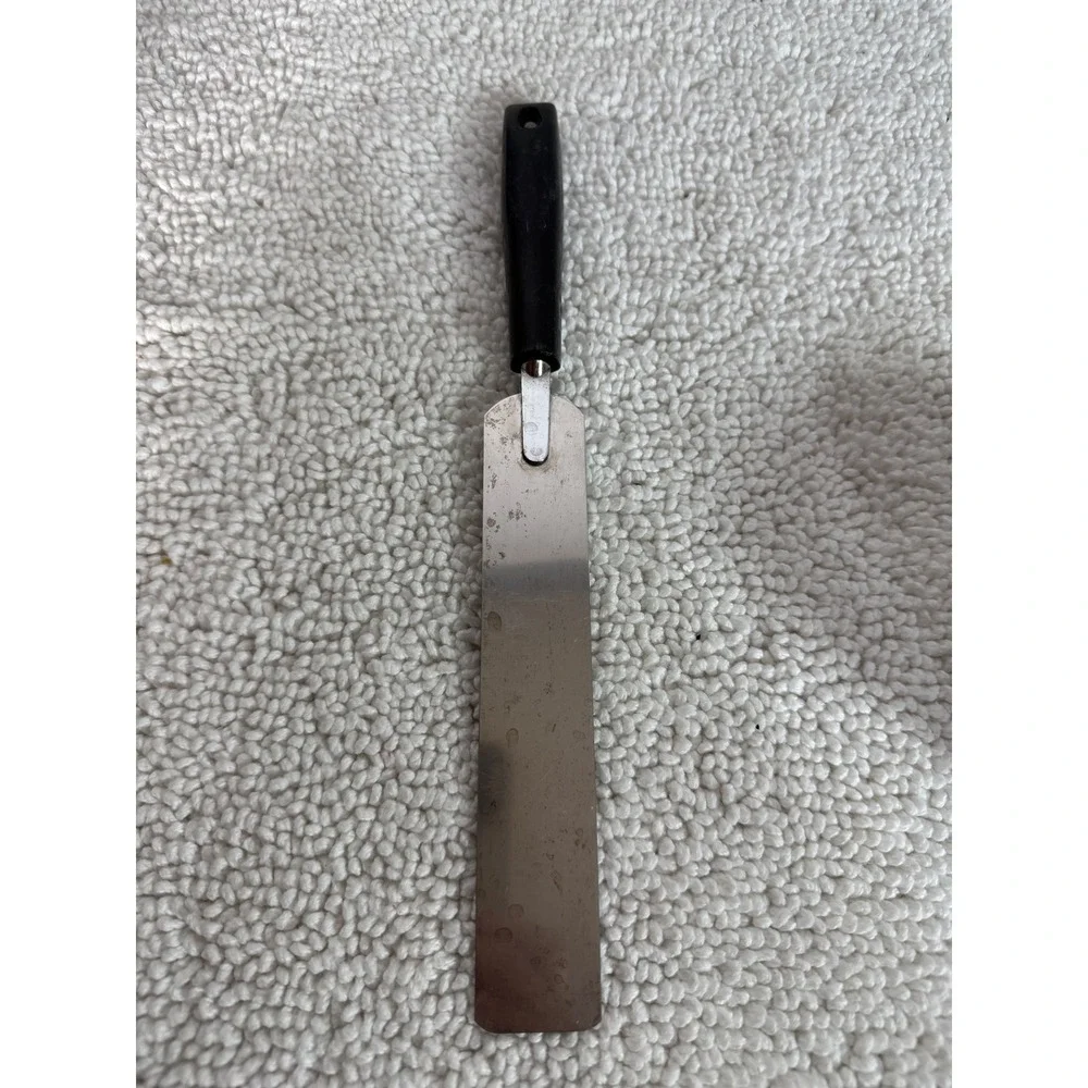 Vintage EKCO USA Stainless Steel Spatula‎ Black Handle Baking Frosting Spreader